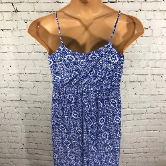 Lush Casual Maxi Dress Blue Cotton Stretch Size S - Picture 3 of 8
